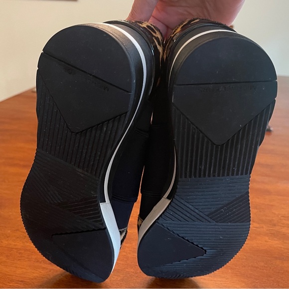 Michael Michael Kors Womens Felix Trainer Low Top Slip On, Black/Leopard - Picture 10 of 14